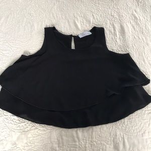 Black Flowy Crop Top